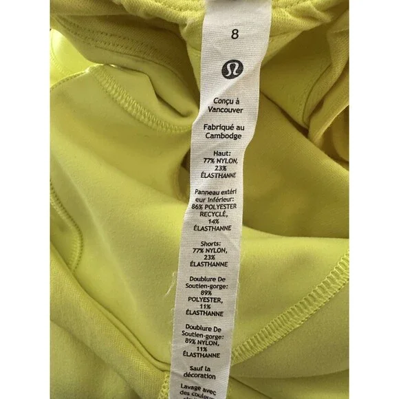 Lululemon Court Crush Dress Electric Lemon Yellow Tennis Pickleball Size 8 - Picture 12 of 16